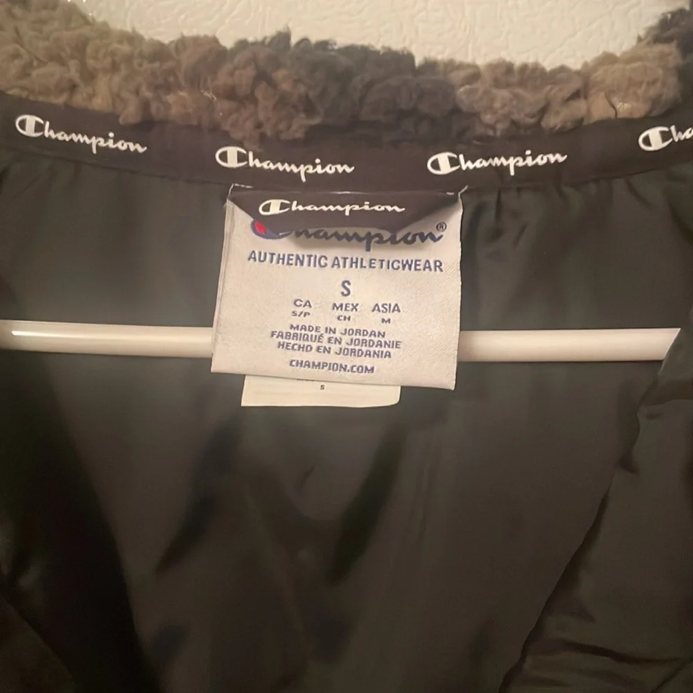 CHAMPION SMALL COZY‎ HIGH PILE FLEECE ANORAK JACKET BLACK/ MESH CAMO CARGO OLIVE